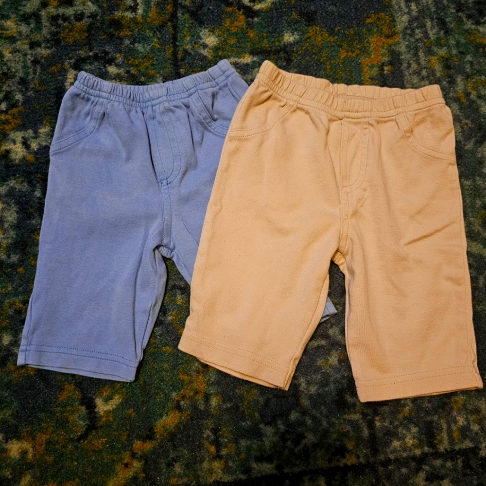 Set of 2 Carter's Blue and Khaki Pants 3 Months